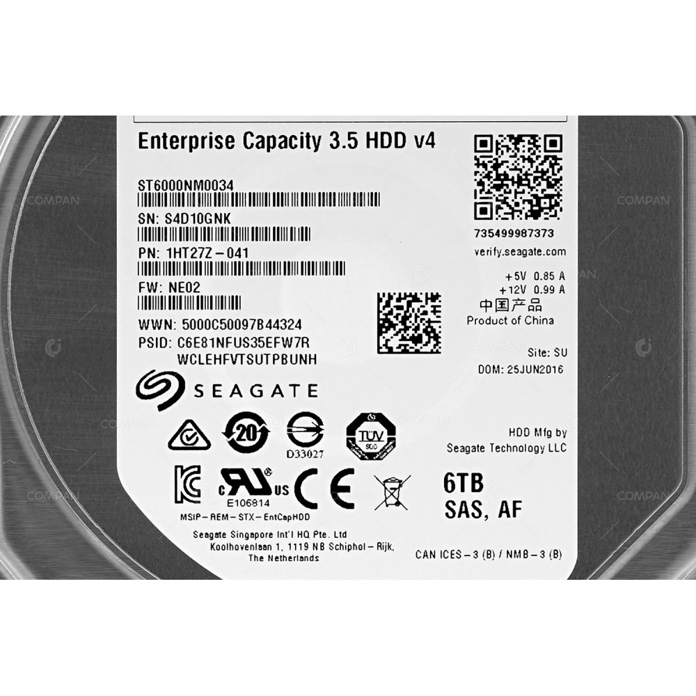 ST6000NM0034  SEAGATE HDD 6TB 7.2K SAS 12G 3.5" LFF